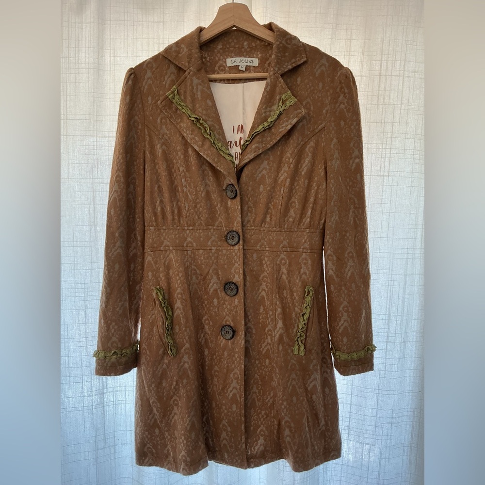 Unique Tan Women's embellished trench Coat